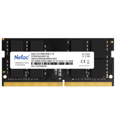 Laptop RAM Netac 8GB  2666MHZ C19 SODIMM 260-Pin DDR4