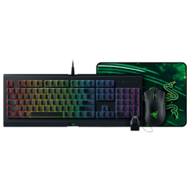 Razer Essential Wired Gaming Bundle - Gaming Mouse, Gaming RGB Keyboard, Mousepad