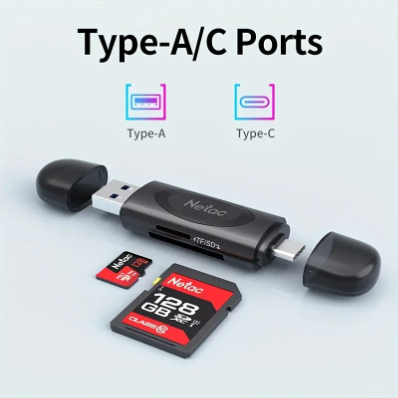 Netac WK14 Multifunctional Card Reader USB 3.0 High-speed Transfer USBC SD/TF Card Suitable For Android Apple Mac Laptop Camera