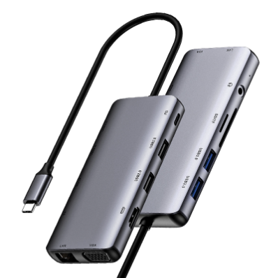 Netac WF15 11-in-1 Type-C Multi Media Docking Station (PD100W) HDMI, VGA, LAN, USB 2.0 USB 3.0, PD, SD/TF