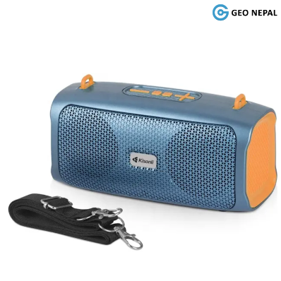 Kisonli KS-2003: Portable Bluetooth Speaker With 5W Stereo Sound, 4.5H Playtime, TF Card, USB, FM Radio, Type-C Charging