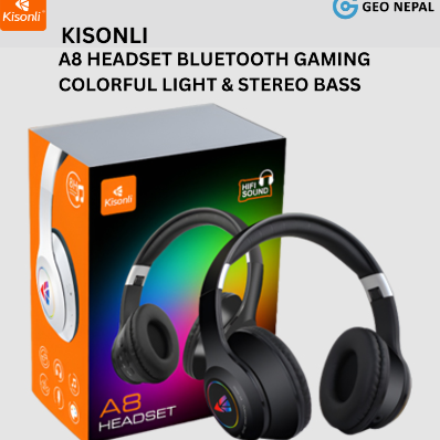 KISONLI A8 BLUETOOTH TYPE-C AUX RGB HEADSET