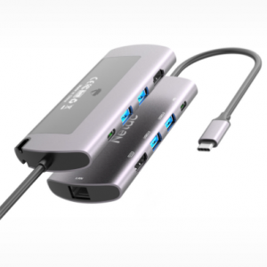 NETAC WH41   6 in 1 Type C hub with M.2 NGFF SSD Enclosure, HDMI, USB, RJ45 Ethernet Lan Port and Type C Output Port
